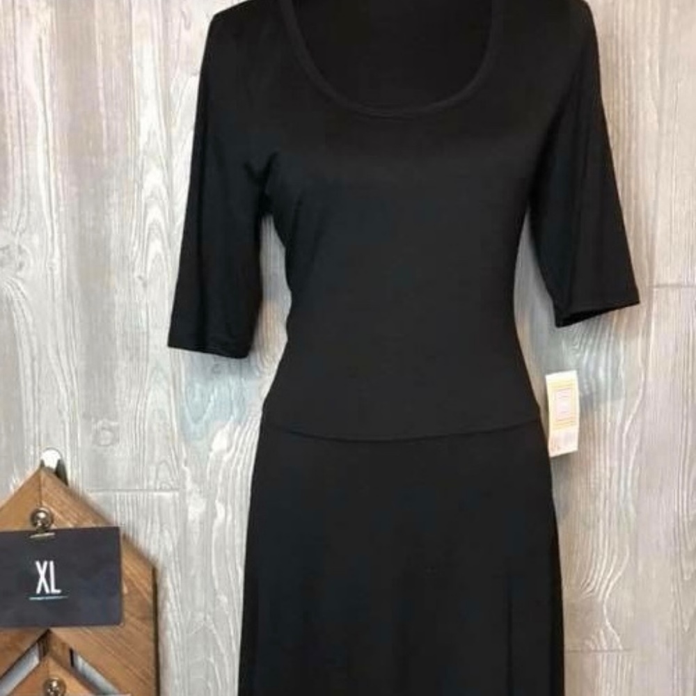 LuLaRoe XL ANA dress - MAXI! SOLID BLACK!
